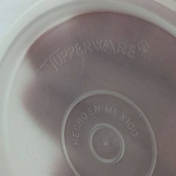 Tupperware Three White Clear Lid Seal G 3" for Tumblers Cups Vintage - Picture 4 of 5